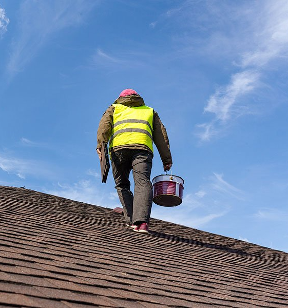 man on roof